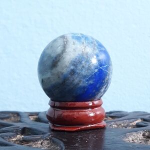 Lapis Lazuli Healing Crystal Ball Sphere Stone blue white gray gold